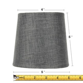 4x5x5 Granite Grey Burlap Drum Lampshade - Perfect for Chandeliers, Foyer Lights, and Wall sconces -Small, Grey
