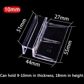 LALOCAPEYO 15pcs Aquariums Fish Tank Acrylic Clips Aquarium Fish Tank Glass Cover Clip Support Holder for Rimless Aquariums (10mm)