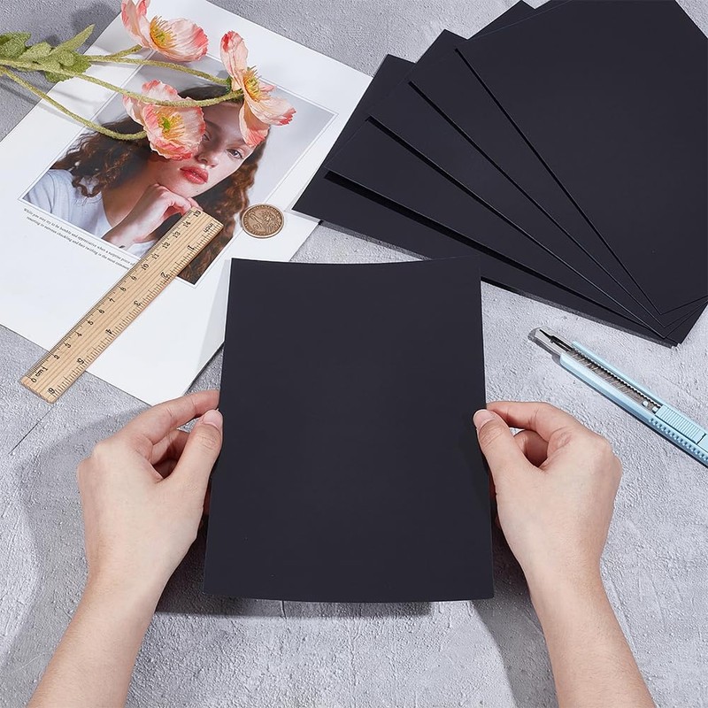 OLYCRAFT 6 Sheets Black ABS Plastic Panel 25 x 15