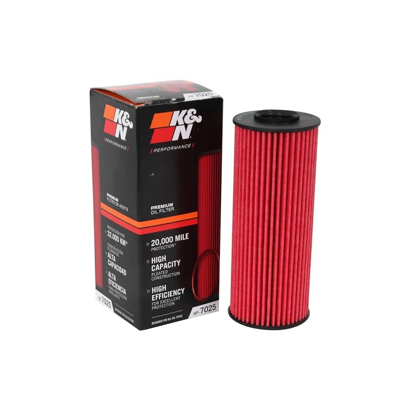 K&N Filtro de Aceite Premium HP-7025 para Chrysler/Dodge/Jeep/Ram