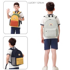 willikiva Kids Backpack for School Boys Girls Teens Toddler Backpack Waterproof Kindergarten Preschool Elementary Bookbag Children Travel Bag(Off White Deep Green,Medium)