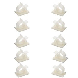 EZRODI 10 Pack 1/4" RO Tubing Mounting Clips Adhesive Tubing Locking Clamps White Cable Organizer (10, 1/4" Tubing O.D.)