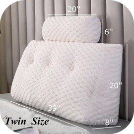 Gpround Wedge Headboard Pillows + 2 Head Roll Pillow Bed Wedge Pillow for Headboard Large Bolster for Bed Rest Reading Pillows Backrest Pillows for Sitting in Bed Backrest Positioning Support