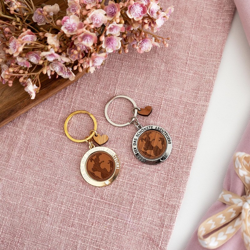 GRUSS & CO Keyring, multicoloured, Adventure wood motif
