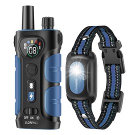 SLOPEHILL Dog Shock Collar,4200FT Dog Training Collar with Remote,IPX8 Waterproof E-Collar with Beep,Vibration,Shock,Flash Light,No Shock Mode,Electric Shock Collar for Small Medium Large Dogs,Blue