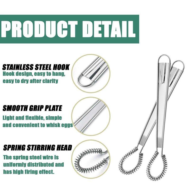 4Pcs Stainless Steel Mini Whisks Small Whisks for Cooking Small