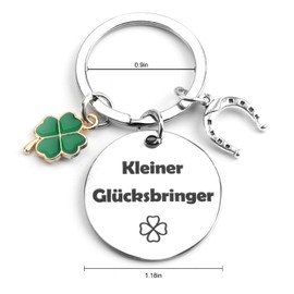 MUCOOS Women's Lucky Charm Key Fob, Clover Leaf, Lucky Charm Keyring, Gift for Women, Lucky Charm, Encouragement Gift, Silver5, S