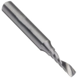 LMT Onsrud 63-701 Solid Carbide Upcut Spiral O Flute Cutting Tool, Inch, Uncoated (Bright) Finish, 21 Degree Helix, 1 Flute, 2.0000" Overall Length, 0.0625" Cutting Diameter, 0.1250" Shank Diameter
