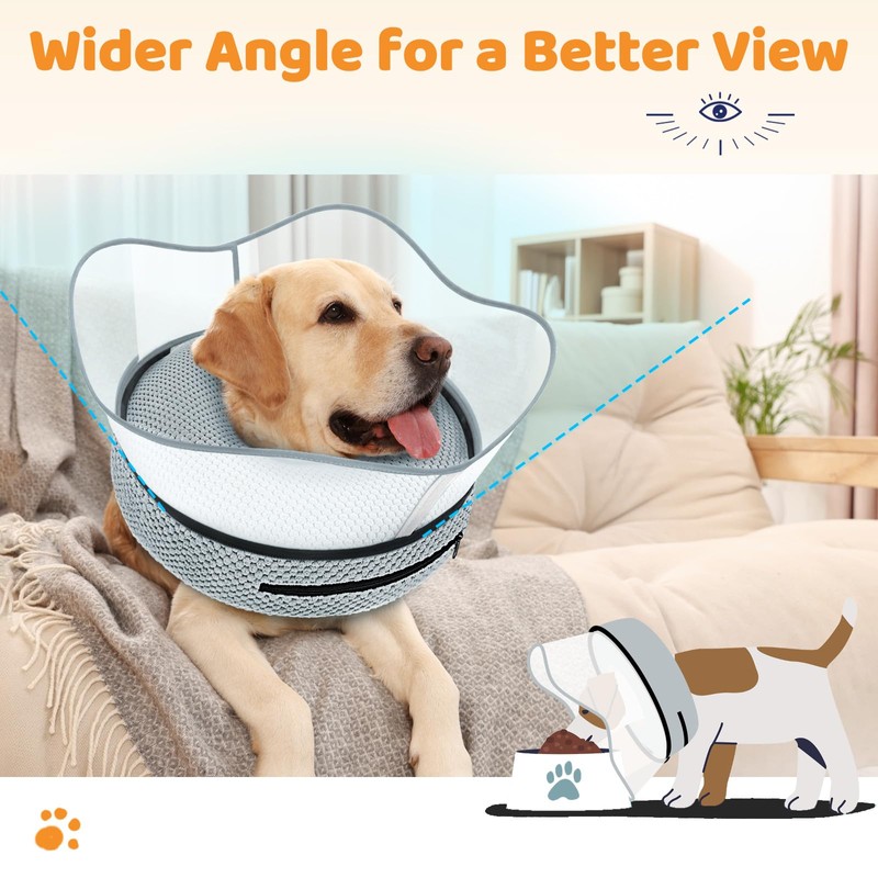 Supet Raised Inflatable Dog Cone Alternative Collars for After Surgery,