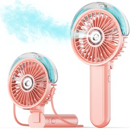 SWEETFULL Portable Misting Fan - 180° Foldable Handheld Personal Fan with Mist Spray, 3 Speeds, 30ml Water Tank, USB Rechargeable for Travel, Outdoors, Makeup, Camping, Home, and Office Use