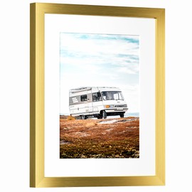 PEALSN 8x10 Picture Frame Set of 6, Display Pictures 5x7 with Mat or 8x10 Without Mat for Wall Mounting or Table Top Display, Photo Frames Collage for Wall Decor, Gold