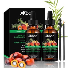 AKBAN Batana Oil for Hair Growth, with Rosemary Oil Maca Argan Jojoba Oil, Promotes Hair Thickness, Nourish Scalp and Hair for All Hair Tapes | Glass Bottle with Dropper | 1fl oz + 1 fl oz