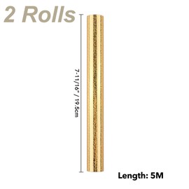 Briartw 2 Rolls Toner Reactive Foil by Laser Printer and Laminator,7.6inch x 16.4ft Gold Crystal Point Transfer Foil Paper for DIY Paper Craft Embossing Scrapbooking Cards Making