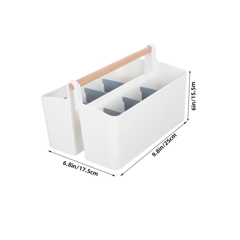 Operitacx Adjustable Divided Storage Basket with Handle Portable Caddy Organizer