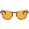 DEWEST Sonnenbrille Depp Stil 70 Jahr Herren Damen, Teestreifen/Orange