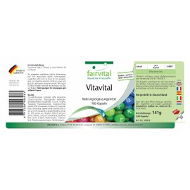 Fairvital Vitavital - 180 Capsules - High Dose - Multivitamin - Vitamins, Carotenoids and Bioflavonoids