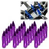 Purple 20 PCS M12x1.5 Lug Nuts Spiked 60mm Extended Tuner