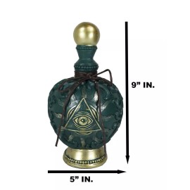 Occult Wicca Spiritual Pyramid All Seeing Eye of Providence Faux Bottle Decor