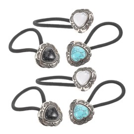 Gatuida 6pcs Heart Design Metal Hair Ties Elastic Ponytail Holders for Women Durable Boho Hair Accessories for Casual Formal Occasions Unique Charm Style