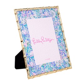 Lilly Pulitzer 5x7 Picture Frame, Decorative Photo Frame for Tabletop, Bamboo Metal Frame with Glass Front, Soleil It On Me