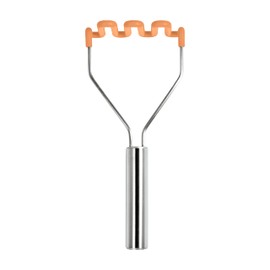 Tovolo Silicone Potato Masher (Apricot) - Meat Masher/Food Prep Tool with Ergonomic Design | High Heat Resistant | Non-Stick Kitchen Utensil
