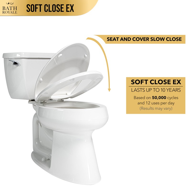 Bath Royale Slow Close Toilet Seat Round BR283-00 Heavy Duty