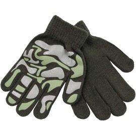 Rjm Kids Grippy Camouflage Design Magic Gloves Khaki Green
