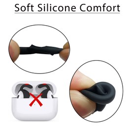 Mijusun 4 Pairs Replacement Ear Hooks for AirPods Pro 2 with Silicone Storage Pouch, Earbuds Cover for AirPods Pro2 Accessory Wing Ear Tips Black