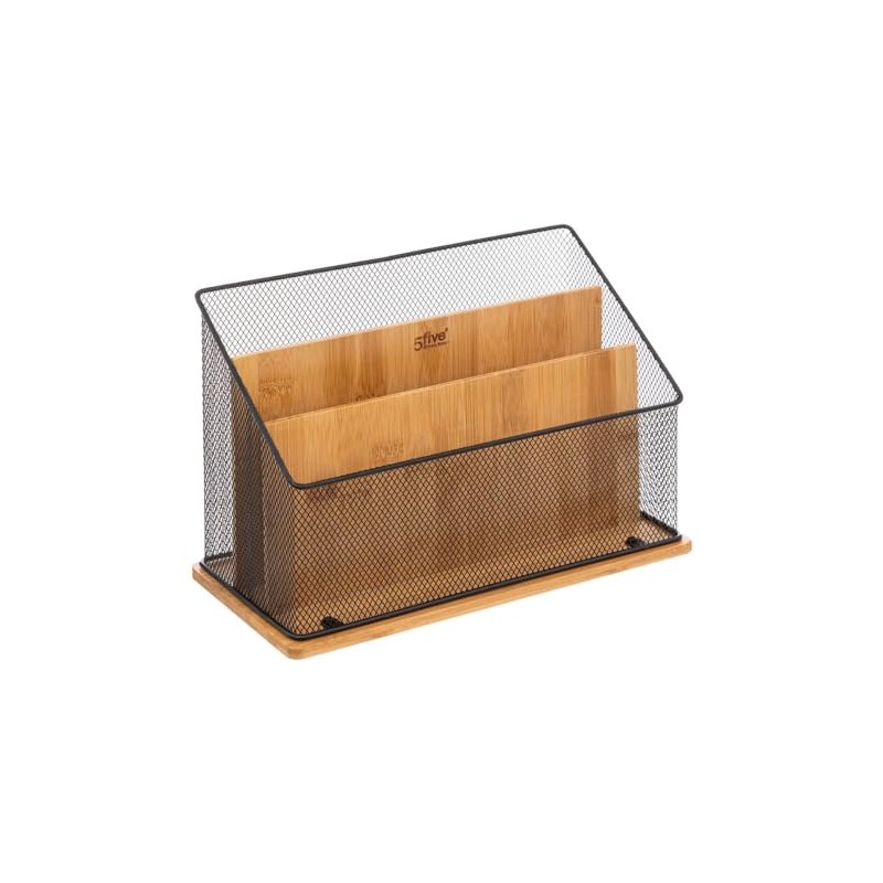 Atmosphera 5five Havi Desk Organiser Bamboo Black