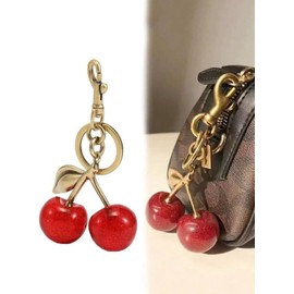 Llavero para bolsa en forma de cereza, Abalorio de cereza, accesorio pequeño de acero inoxidable para bolsas de mano. Charm para Bolsa