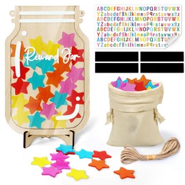 24UGLK Star Jar Reward System, Magnetic Reward Jar with Star and Vibrant Letter Stickers, Perfect for Classroom Rewards, Home Chore Charts, and Encouraging Positive Behavior (35PCS Star)