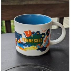 Starbucks Discovery Series 14oz Mug State of Tennessee, Music Guitars Waterfalls
