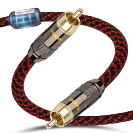 TODN Digital Coaxial Cable OFC Core 75 Ohm Audiophile SPDIF Coax Audio Cable RCA to RCA for HiFi Systems (6.5ft /2m)