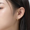 Gold&Deer 14K Goldfield Bold Wave Cubic One-Touch Earrings White Gold