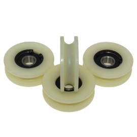 Pack of 4 x Nylon Pulley Wheels with 8 mm Round Groove 45 mm Diameter 10 mm bearing 50 kg Capacity Precisely Machined in the EU (45-8-10)