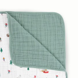 Little Unicorn Powder Party Cotton Muslin Quilt Blanket | 100% Cotton | Super Soft | Babies and Toddlers | Large 47” x 47” | Machine Washable