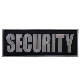 uuKen Parche de seguridad grande de tela bordada gris de 11 x 4 pulgadas para uniformes chaleco y ropa táctica (gris, XL 11 x 4 pulgadas)