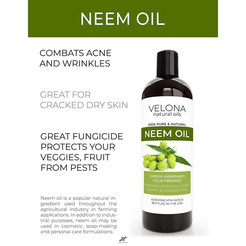 100% NEEM OIL by Velona | All Natural, Virgin, Cold