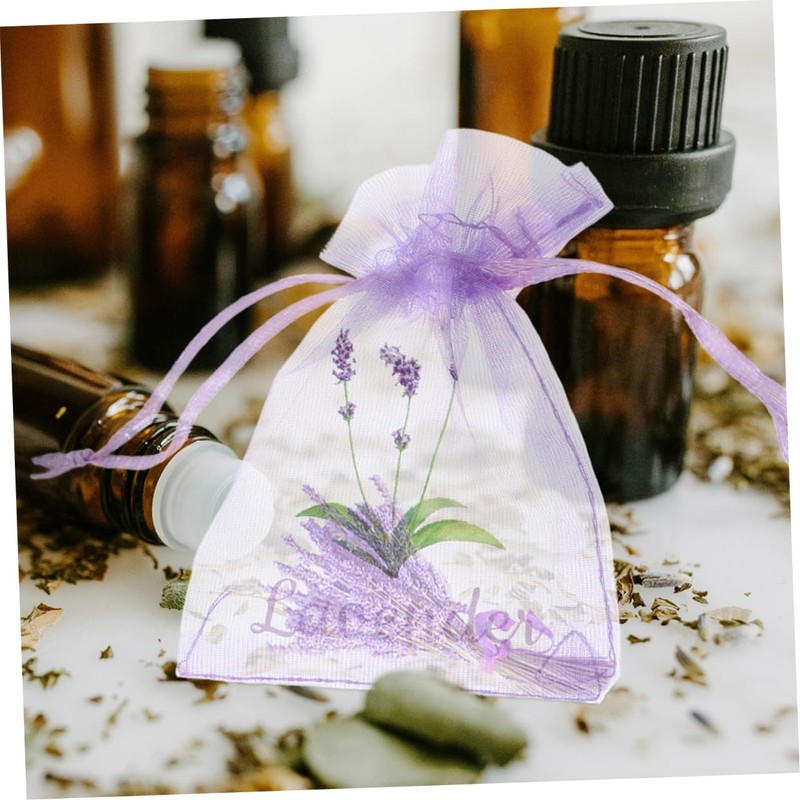 ULTECHNOVO 50pcs Lavender Sachet Bags Empty Drawstring Mesh Pouches for