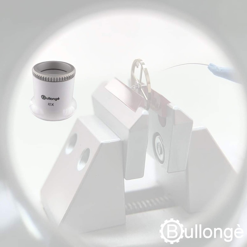 Bullongè TB Pearl-White Watchmaker's Control Magnifier for Watch Repair -