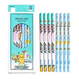 [8-in-1] Cute Monster Friends Character School Supply B Lead Wooden Pencil 8pcs Set (Mint)
