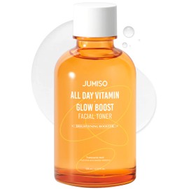 JUMISO All Day Vitamin Glow Boost Facial Toner, Vitamin Daily Toner, Vitamin B,C Toner, Skin Brightening Hydrating, Glowing Toner, Naturally Radiant&Plump Skin, EO&Fragrance Free, 125ml 4.22 FL.OZ