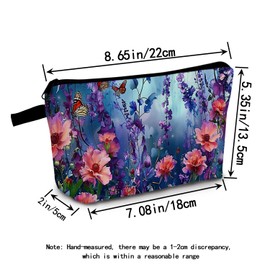 MoCaliduccious Flowers Makeup Bag for Women Travel Cosmetic Organizer Bag Teacher Appreciation Gifts Small Zipper Toiletry Bag