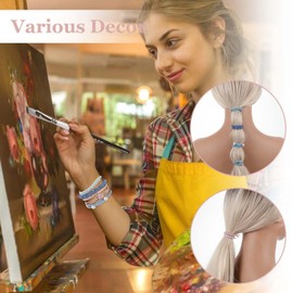 Tyqour 20PCS Boho Hair Ties Elastic Hair Bands Ponytail Holders, No Pull Hair Tie Bracelets for Women Nylon Hair Accessories for Thick, Thin, Curly