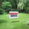 Fastasticdeals Weatherproof Yard Sign Emergency Service Red Blue Lawn Garden