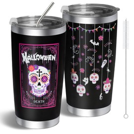 Zyphoria Horror Halloween Tumbler 20OZ with Lid and Straw, Halloween Coffee Mugs Gift for Women, Spooky Insulated Stainless Steel Travel Cup Gifts for Women, Men, Horror Movie Lovers
