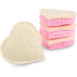 Esponja Exfoliante Fushay Luffalu Pro Pink Hearts Celulosa y Loofah Natural