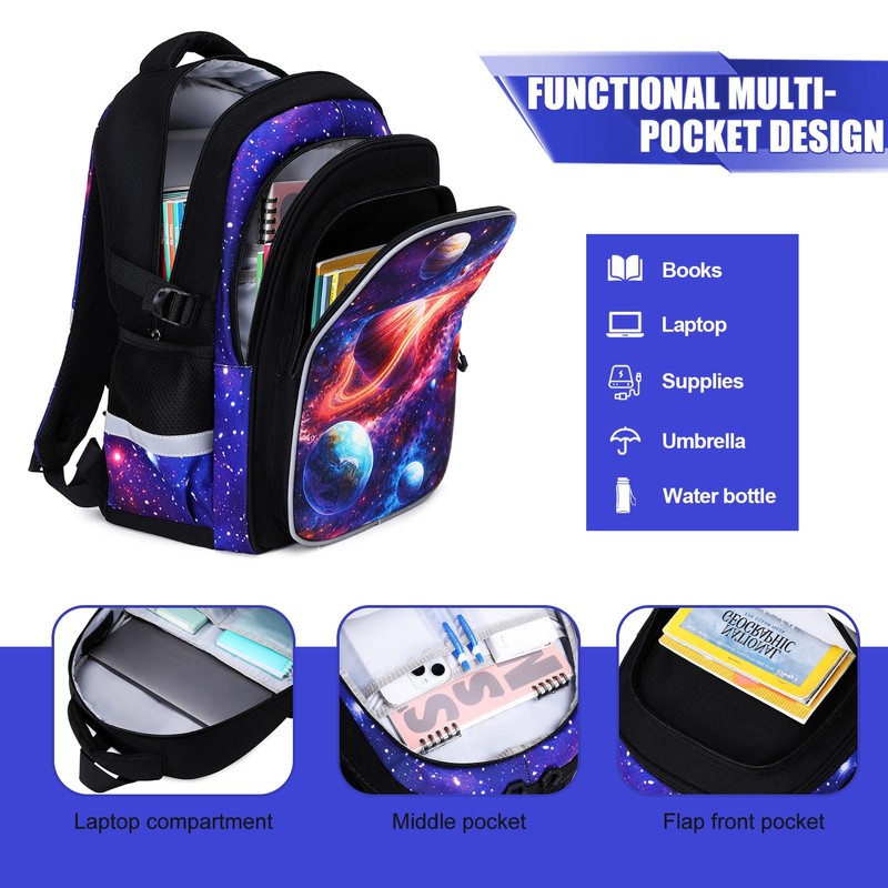 Jafeton Kids Backpack for Boys,3D Reflective Gaming School Backpack with