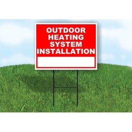 Outdoor Heating System Installation Write On Me Red 18x24 in Single Sided Yard Road Sign w/Stand