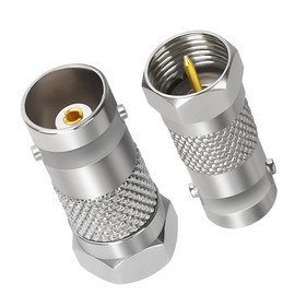 Togconn F to BNC Connector 2 Pack, F-Plug Coax Male to BNC Female Adapter Connector 75 Ohm, Coaxial Coax RG6, RG59 Adapter Coupler for CCTV Camera